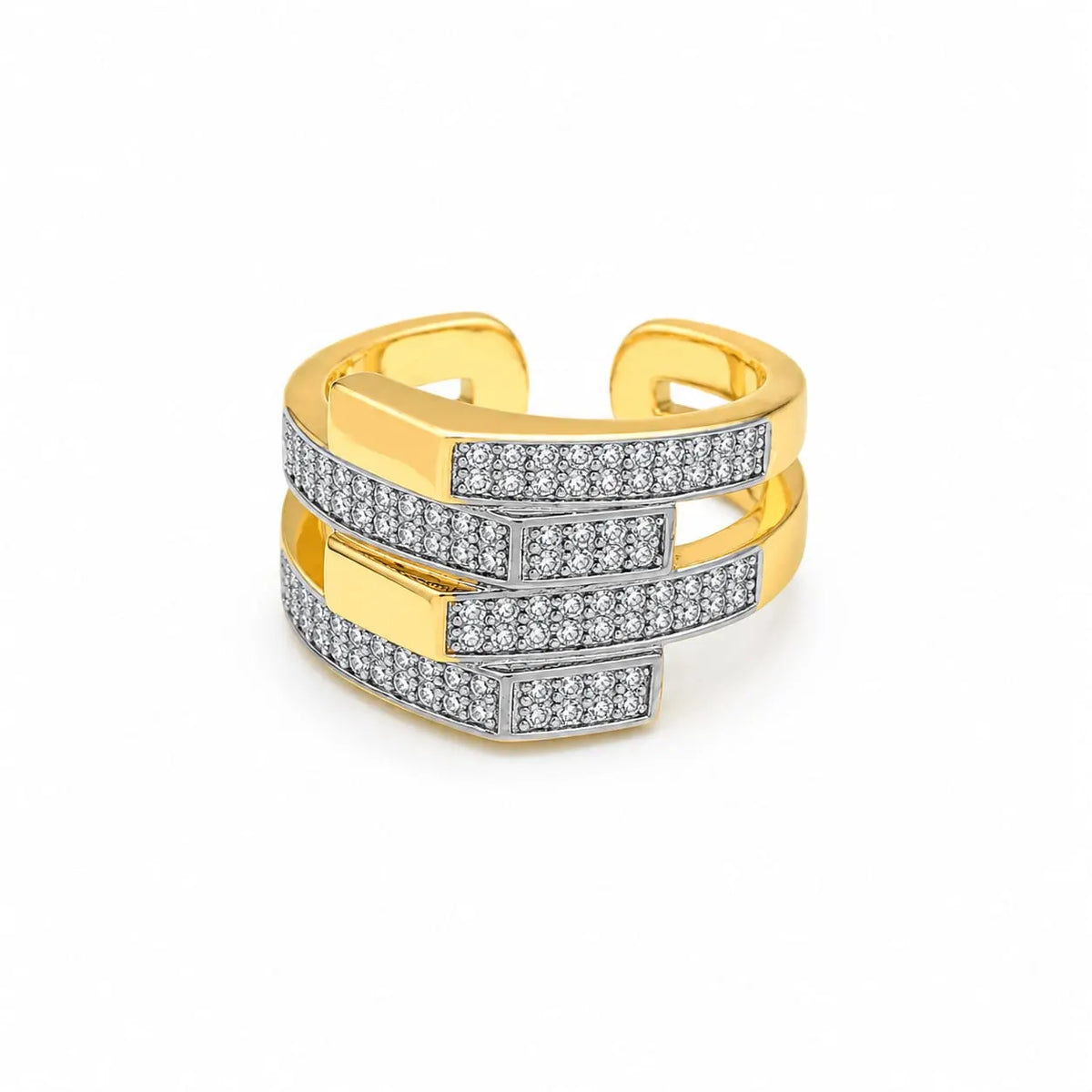 Royal Dual Band Pave 18K Gold Ring