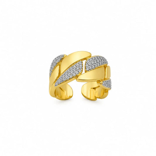 Royal Braided Pave 18K Gold Ring