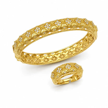 Royal Heritage Filigree Gold Bangle & Ring Set