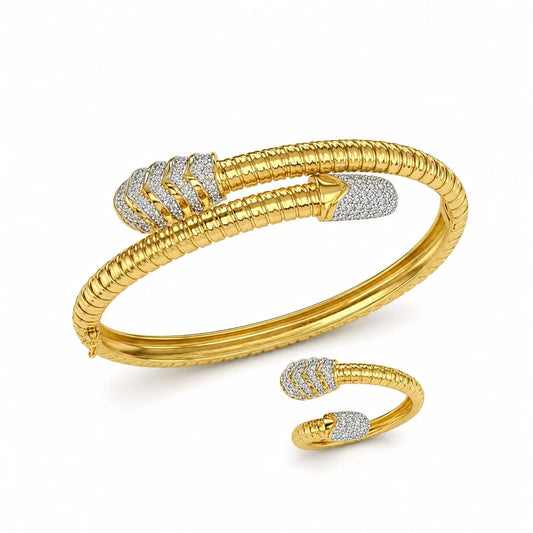 Royal Cobra Tubogas Gold Bangle & Ring Set