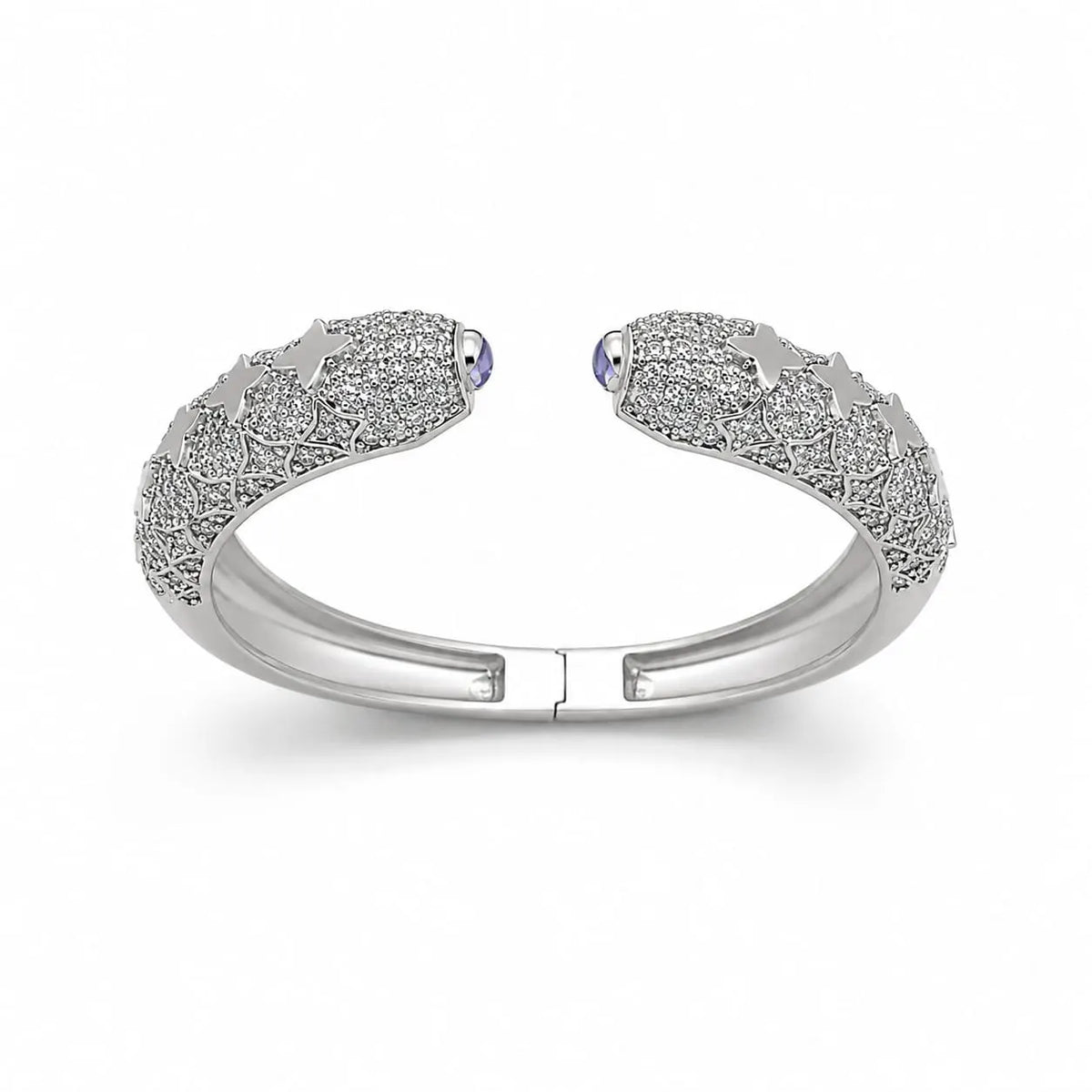 Royal Celestial Star Full Pave Rhodium Silver Bracelet