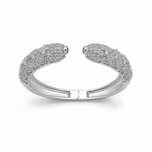 Royal Celestial Star Full Pave Rhodium Silver Bracelet