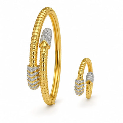 Royal Cobra Tubogas Gold Bangle & Ring Set