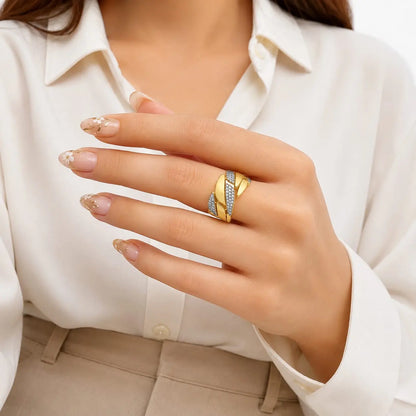 Royal Braided Pave 18K Gold Ring
