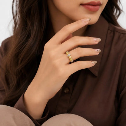 Royal Twisted Rope Pave 18K Gold Ring