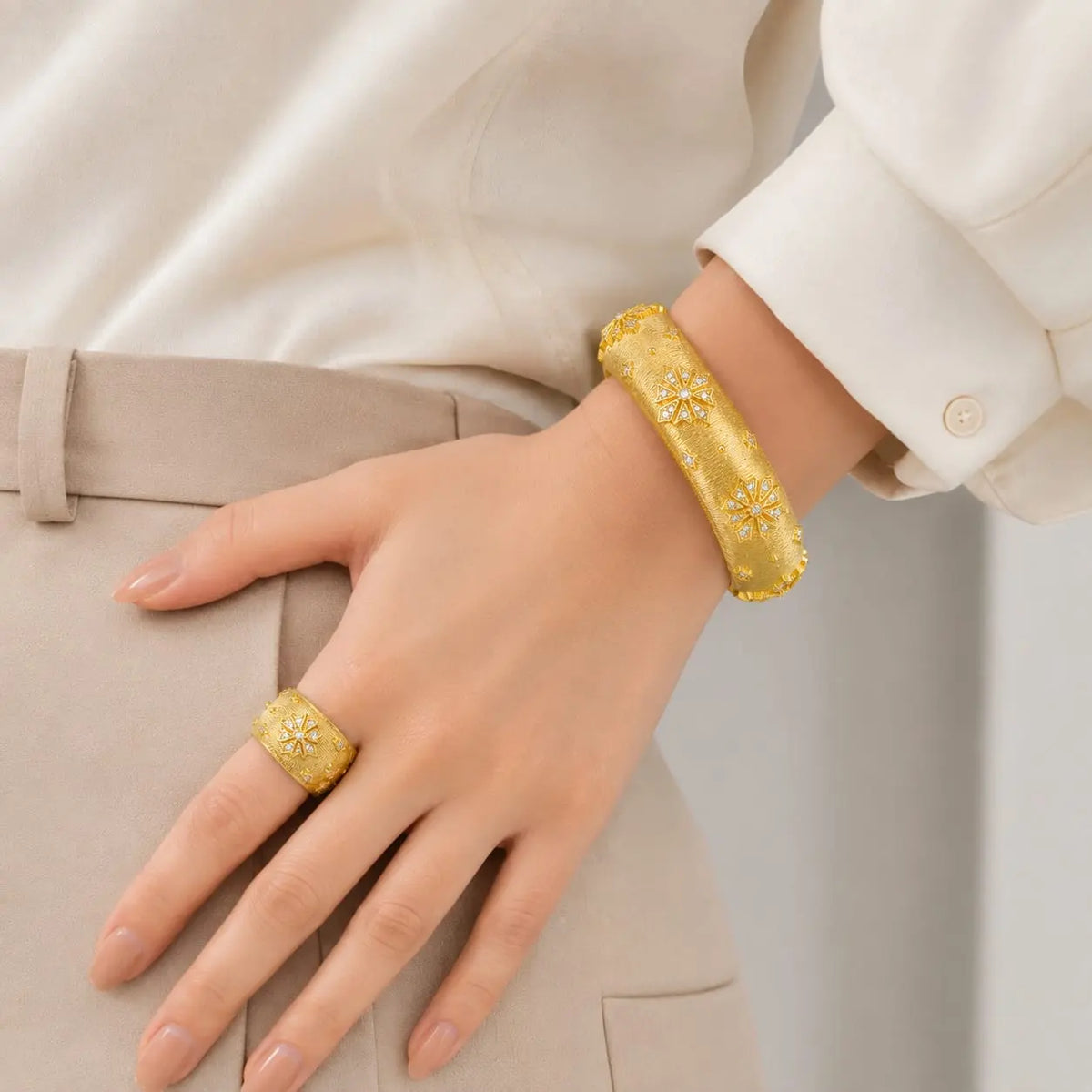 Celeste Royal Star Cuff & Ring Set